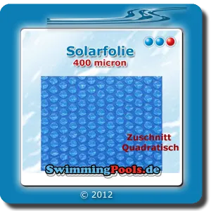 Solarfolie 400 my für Komplettset rund, Zuschnitt Quadratisch