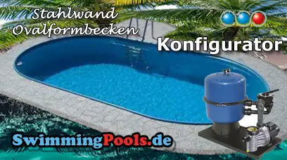 Stahlwandpool oval Komplettset mit Filteranlage, Leiter u.s.w - alles auswählbar