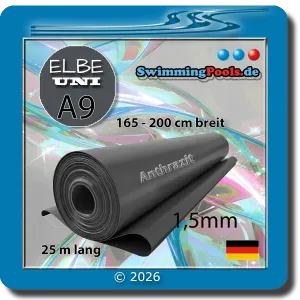 selber verschweißbare Schwimmbadbahn in Anthrazit 25 x 2 Meter - Rollenware 1,5mm