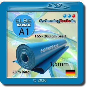 Elbe Blueline Uni 1,5 mm Adriablau Schweißbahn 25 x 2 Meter