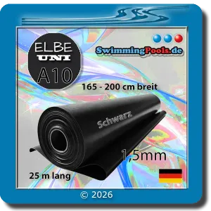 Rollenware Poolfolie 1,5mm in der Farbe schwarz, Ce-zertifiziert mit 15 Jahren Garantie