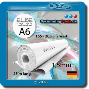 Elbtal Poolfolie  1,5 mm Weiß - Rolle 25 Meter verschweißbar und zum selber kleben