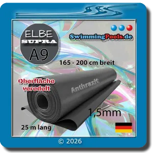 Supra Schwimmbadfolie 1,5 mm veredelt zum verschweißen in Anthrazit