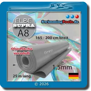 Elbe Surface 1,5 mm Poolfolie Supra in der Farbe Grau zum selber verlegen
