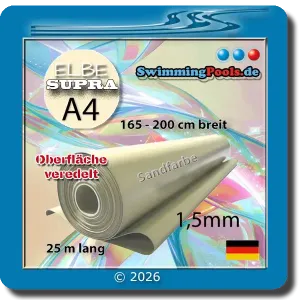ELBE Poolfolie Sandfarbe 1,5 mm Oberflächenveredelt zum Schutz gegen Flecken und Verfärbungen