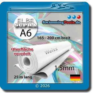 Elbe Surface Poolfolie in Weiss 1,5 mm extrem reißfest und strapazierfähig
