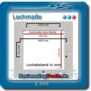 Innen und Lochmaße Standard Skimmer