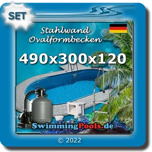 Stahlwandpool oval 490 x 300 x 120