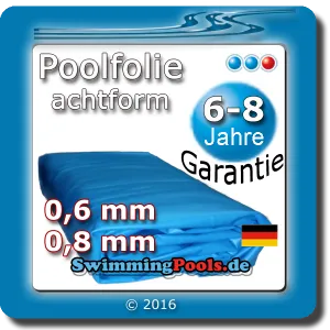 Innenfolie in 0,6 mm - 0,8 mm auswählbar zum Komplettset achtform