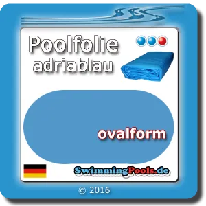 Ersatzfolie für Pools oval in der Farbe Adriablau