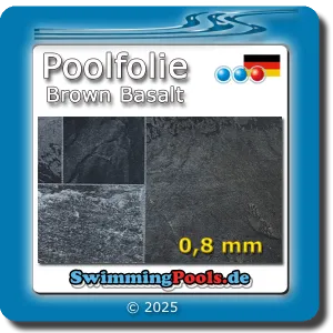 Poolfolie rund in der Farbe Brown Basalt