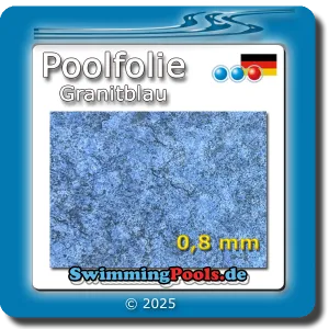 Poolfolie rund in der Farbe Granit Blau