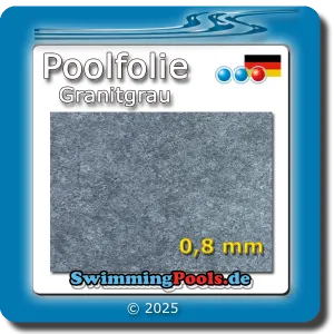 Poolfolie rund in der Farbe Granit Grau