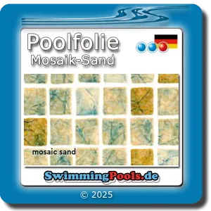 Poolfolie rund in der Farbe Mosaik Sand