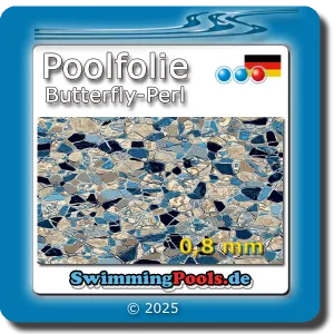 Poolfolie oval in der Farbe Butterfly Pearl