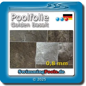 Poolfolie oval in der Farbe Golden Basalt