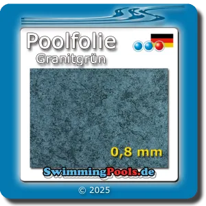 Poolfolie oval in der Farbe Granit Grün