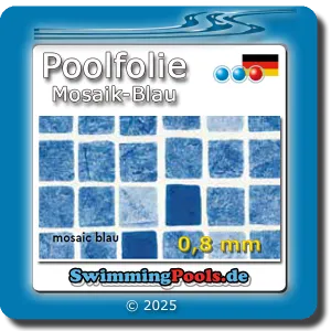 Poolfolie oval in der Farbe Mosaik Blau