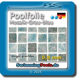 Poolfolie oval in der Farbe Mosaik Grau