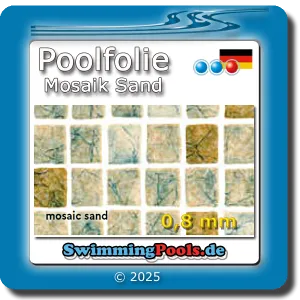 Poolfolie oval in der Farbe Mosaik Sand
