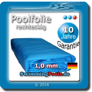 Poolfolie rechteckig 1,0 mm Adriablau