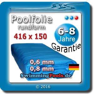 Poolfolie 416 x 150 rund