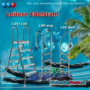 verschiedene Poolleitern zum Set 135 cm auswählbar