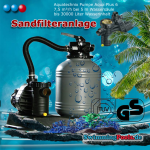 Sandfilteranlage zum Komplettset 525x320x135 mit Aqua Plus 6 Pumpe
