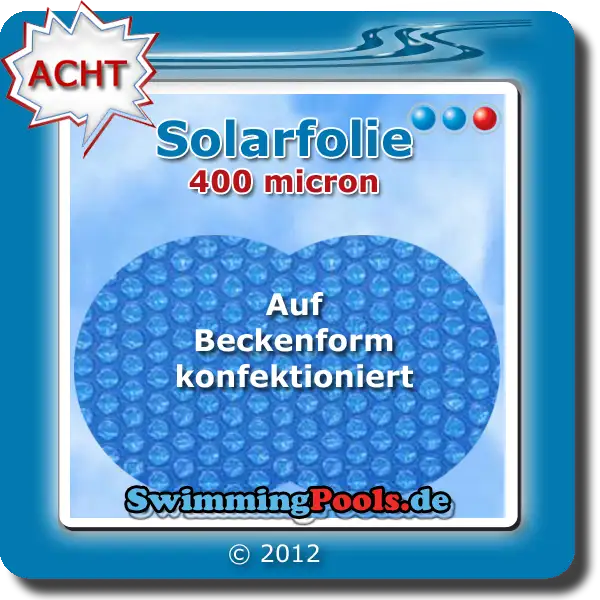 Solarfolie 400 my für Komplettset achtform - Zuschnitt Rechteckig