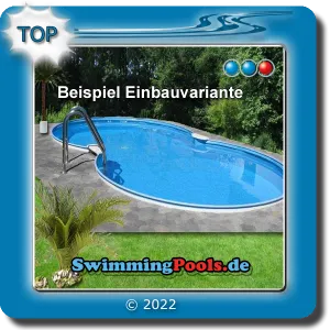 Stahlwand Pool 525x320x150 - Garten Aufstellbecken mit Poolfolie bis 0,8 mm in adriablau