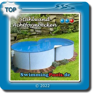 Stahlwand Pool achtform als Aufstellvariante