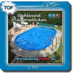 Stahlwand Pool oval Beispiel als Einbauvariante