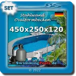 Stahlwandpool oval Set 450 x 250 x 120 cm