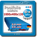 Ersatzfolie Pool Folie oval 10,00 x 4,00 x 1,20