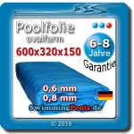 Ersatz Poolfolie oval 600 x 320 x 150 cm