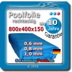 Ersatzfolie rechteckig 800 x 400 x 150 cm