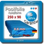 Poolfolie rund 250 x 90 cm Ersatzfolie Pool