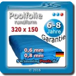 Poolfolie rund 320 x 150 cm Ersa...