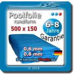 Poolfolie rund 500 x 150 cm Ersatzfolie Pool