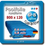 Poolfolie rund 800 x 120 cm Ersatzfolie Pool