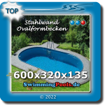 Stahlwandbecken oval 6,00x3,20x1,35 m