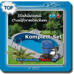 Stahlwand Pool oval Komplettset
