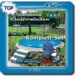 Stahlwand Pool rund Komplettset