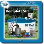 Aufstellbecken Pool Set rund 200 x 90 - 450 cm x 90 cm tief