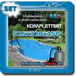 Lieferumfang Pool Komplettset 525 x 320 x 150 cm