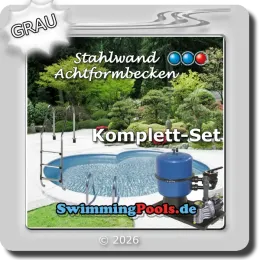 ein Achtform Pool ist als Aufstellbecken bis 1,35 m Tiefe geeignet, ab 1,50 m Tiefe müssen diese mindesten 1/3 ins Erdreich eingebaut werden