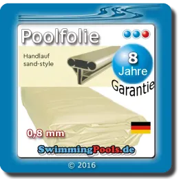 Beschreibung Poolfolie in Sand für das Pool Komplettset achtform