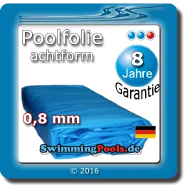 Poolfolie 0,8 mm achtform adriablau frostsicher und UV-beständig