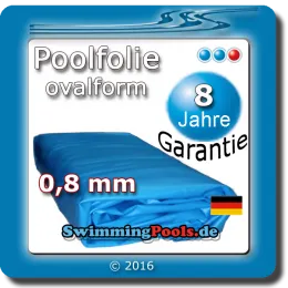 Poolfolie oval 0,8 mm Adriablau