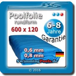 Pool Ersatzfolie rund Ø 600 cm x...